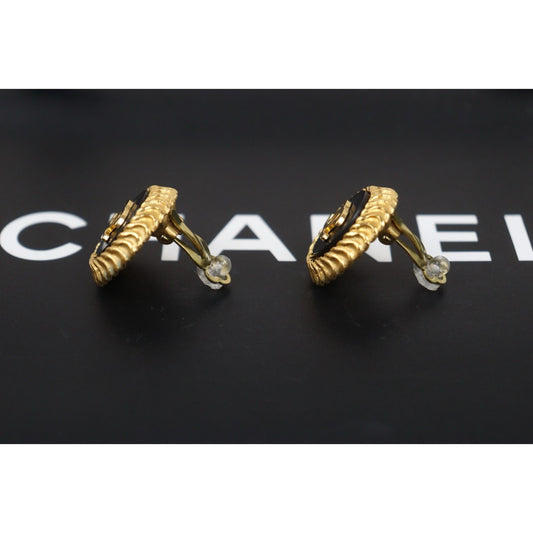 Very Good ( Rank A) |CHANEL Coco Mark Round Earrings Made In 1995Year |25081203