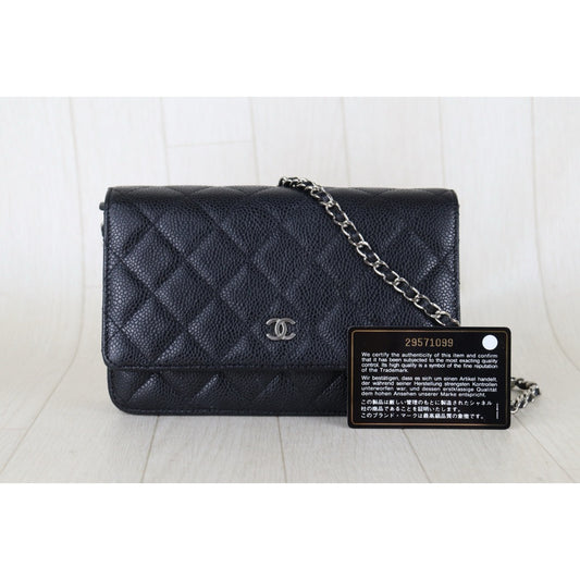 Very Good ( Rank A) | CHANEL Matrasse Chain Caviar Skin WOC19 Shoulder Bag Black Made In 2020Year |S26013001