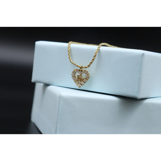 Good ( Rank AB) | Dior Heart Rhinestone Necklace |V25071016