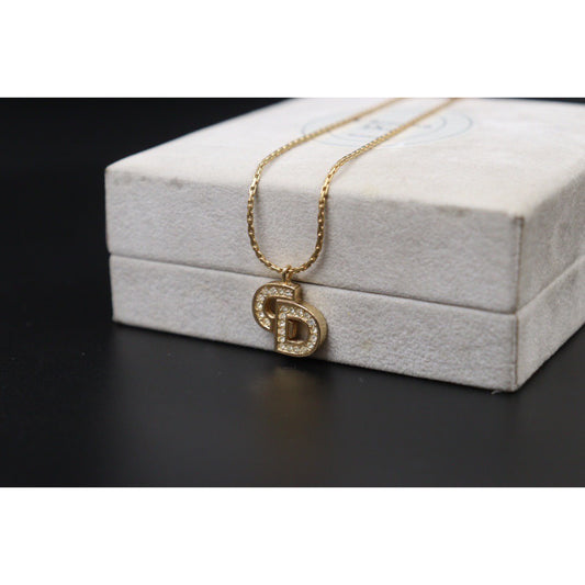 Rank A | Dior CD Rhinestone Necklace Bracelet Set |24042517