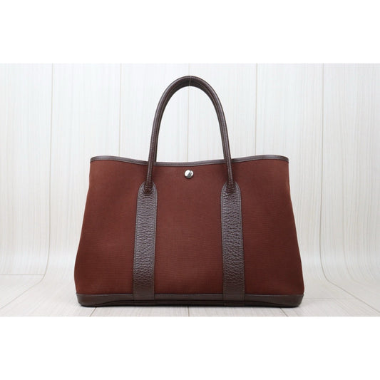 Fair ( Rank B )| HERMES Garden Party PM ◽︎I Stamp HandBag Brown Made In 2005 Year|V24121925
