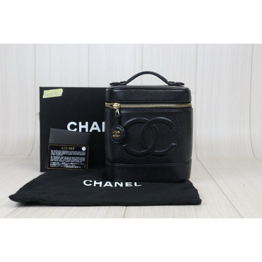 Excellent (Rank SA)| CHANEL Caviar Skin Vanity Handbag Made In 2004~2005 Year |24091925