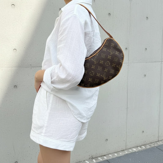 Include Entrupy Certificate of Authenticity|Good ( Rank AB)|Louis Vuitton Monogram Pochette Croissant PM Shoulder Bag|S26060607