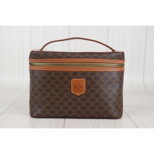 Rank A | CELINE Macadam Vanity Handbag |23090748