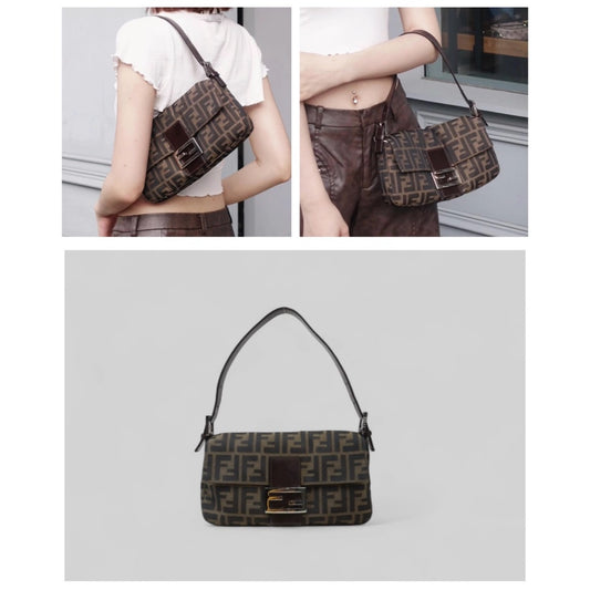 Good ( Rank AB) | FENDI Zucca Mamma Baguette Shoulder Bag|24110738