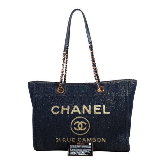 Rank A｜ CHANEL Canvas Tote Bag Navy  Made In 2019 Year｜S24042905