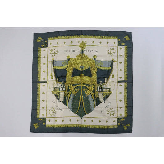 Good ( Rank AB) | HERMES Vue Du Carrosse De La Galere La Reale Scarf 90|V25110601