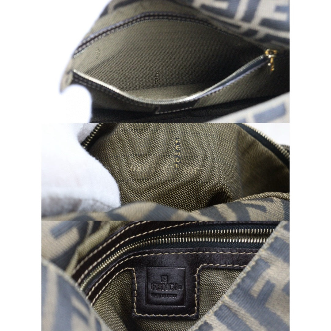 Good ( Rank AB)| FENDI Zucca Mamma Baguette Shoulder Bag Gold Hardware|25042402