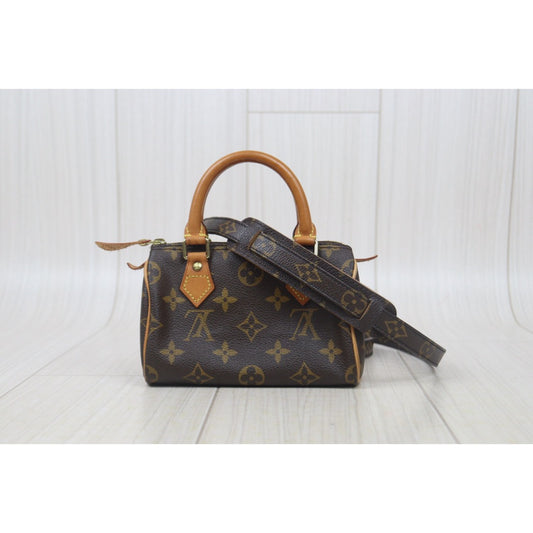 Good ( Rank AB)| LV Monogram Mini Speedy Handbag With Shoulderstrap|24091801