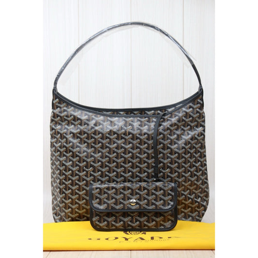Excellent(Rank SA)| Goyard Boheme Hobo Shoulder Bag Black|W24121305