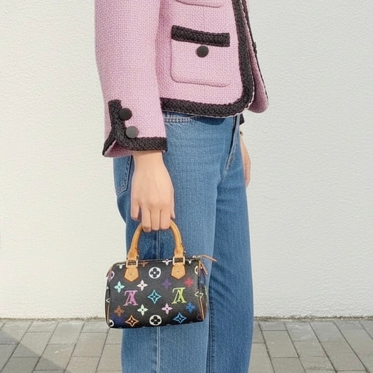 Include Entrupy Certificate of Authenticity|Good ( Rank AB)| Louis Vuitton Monogram Multicolor Nano Speedy Hand Bag |W26032601