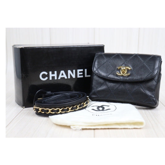 Rank A | CHANEL Matrasse Lambskin Waist Bag|23110910