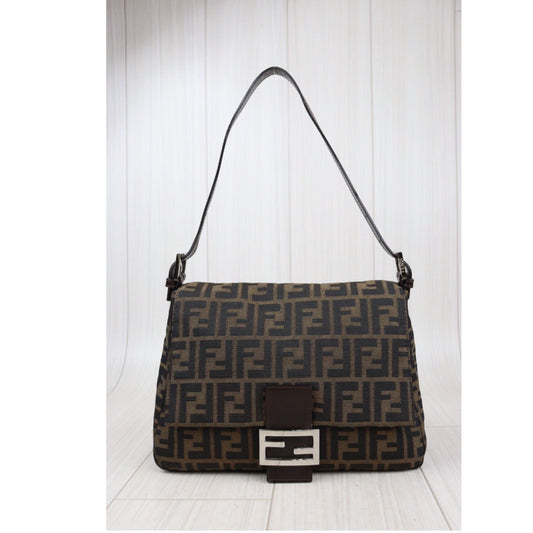 Rank A| FENDI Zucca Mamma Baguette Shoulder Bag |23122404