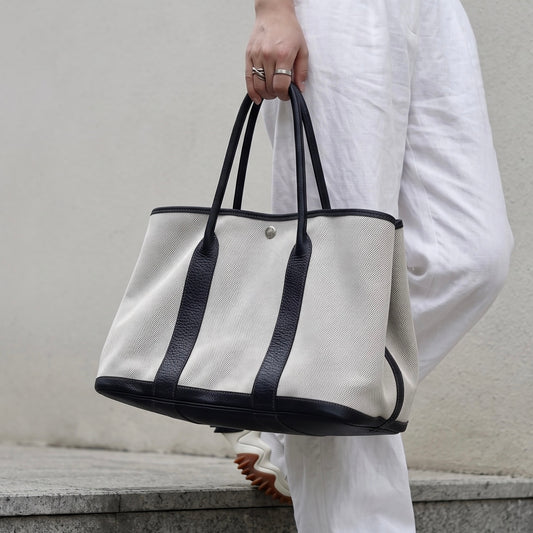 Include Entrupy Certificate of Authenticity|Good ( Rank AB)| HERMES Garden Party PM Handbag |26083101