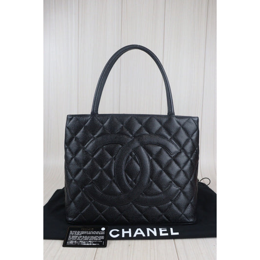 Rank A| CHANEL Caviar Skin Leather Calf Leather Tote Bag|23090920