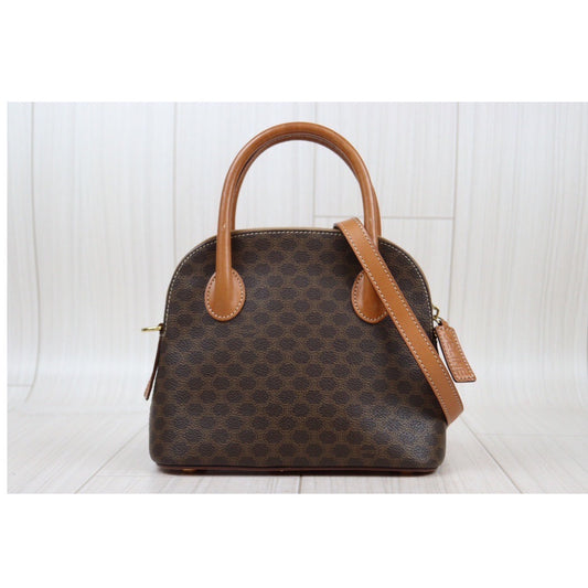 Rank AB | CELINE Macadam Bowling Bag Handbag With Shoulder Strap |24022106