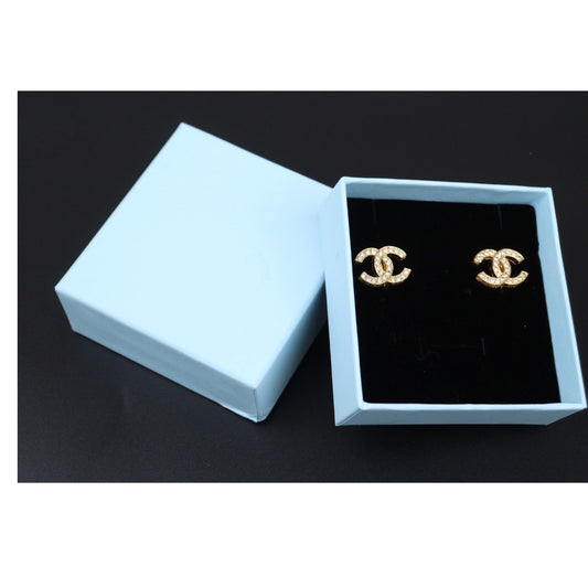 Rank A |CHANEL COCO Mark Diamond Vintage Earrings |24040419