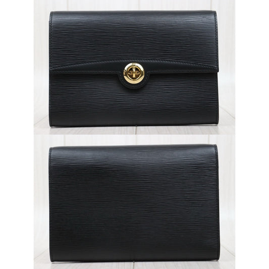 Include Entrupy Certificate of Authenticity|Very Good ( Rank A) | Louis Vuitton Epi Pochette Arches 2WAY Clutch Bag Shoulder Bag Black|25061917