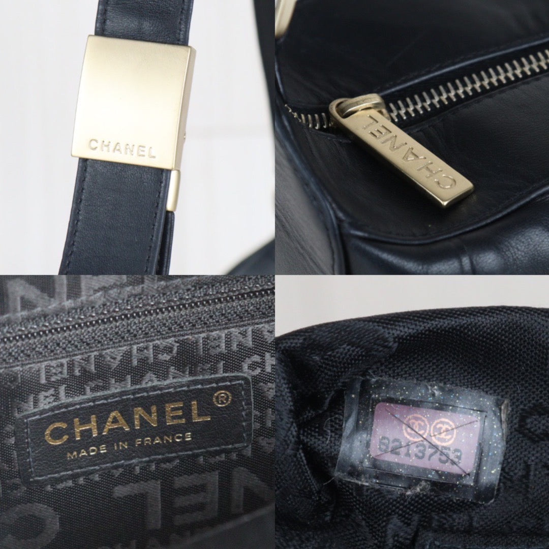 Rank A | CHANEL Lambskin Shoulder Bag Black Made In 2003~2004 Year |23091808