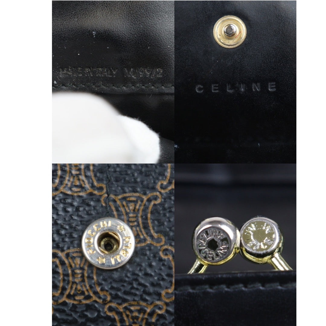Rank B|CELINE Macadam Long Wallet Black|V23102828
