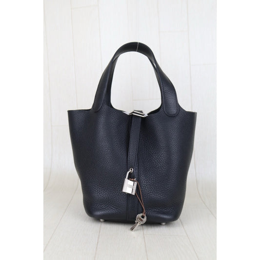 Very Good ( Rank A)| Hermes Picotin Lock 18 TC Leather HandBag Black C Stamp Made In 2018Year|H25081801