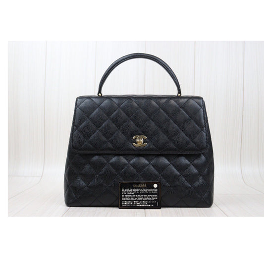 Rank A| CHANEL Caviar Skin Kelly Hand Bag Made In 2000~2002Year|24041110