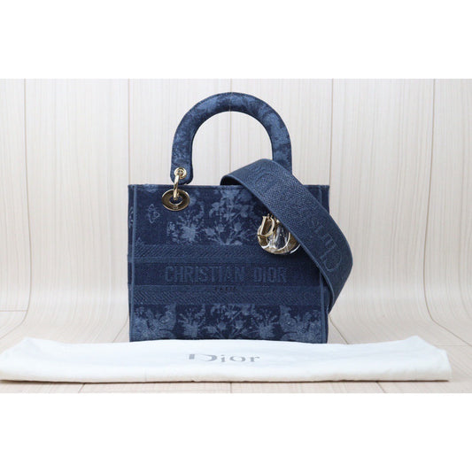 Rank SA | Dior Denim Embroidered Handbag With Shoulder Bag |P24051324