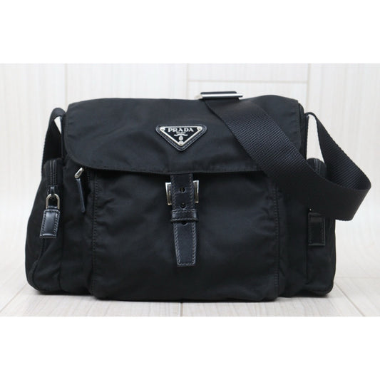 Good ( Rank AB)|Prada Nylon ShoulderBag Black|24110705