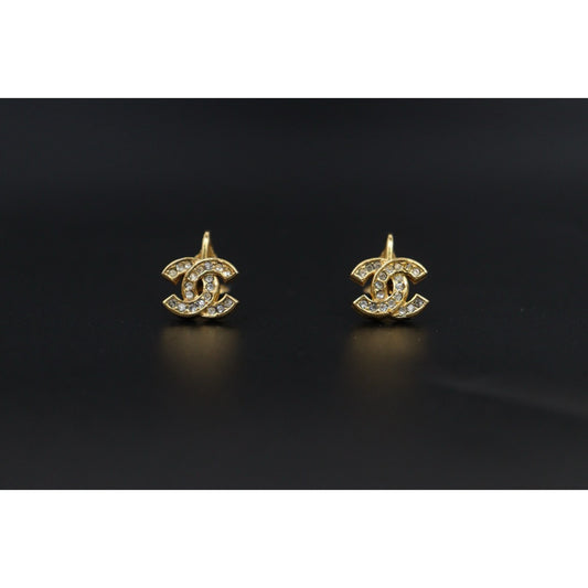 Very Good ( Rank A)| CHANEL Coco Mark Rhinestone Earrings|V25071007