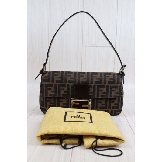 Rank A | FENDI Zucca Mamma Baguette Shoulder Bag |23120702