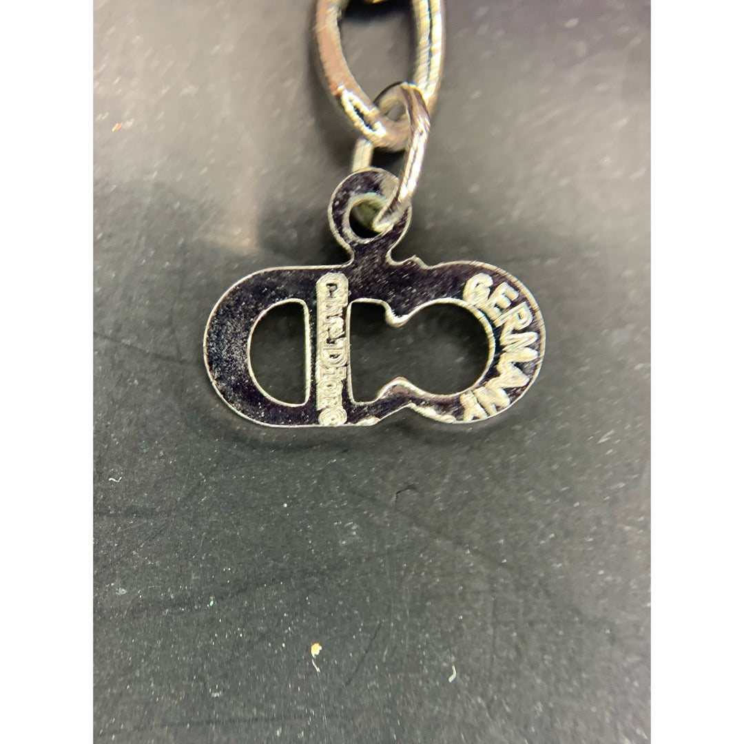 Very Good ( Rank A) | Dior CD Rhinestone Necklace Silver |V25121117