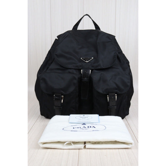 Rank A|Prada Nylon Backpack Medium Black|23111619