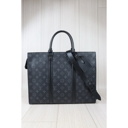 Rank AB| LV Monogram Eclipse Suckpura Horizontal Zip Business Bag Black|Y24080204