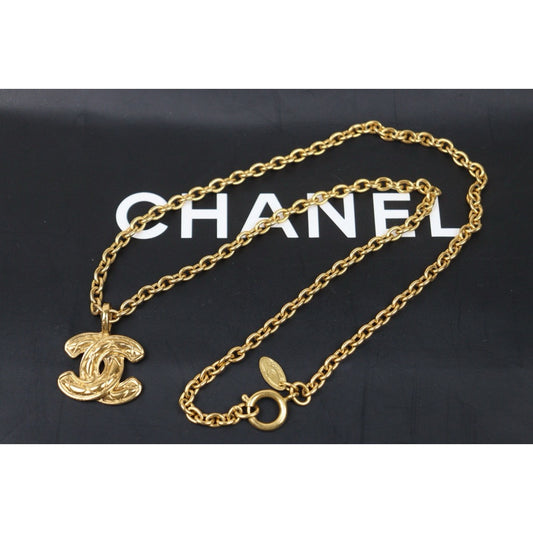 Very Good ( Rank A) | CHANEL Coco Mark 24K Gold Plated Necklace|W24120914