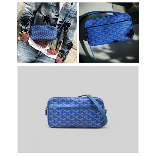 Very Good ( Rank A) | Goyard Cap Vert Shoulder Bag Blue|S25022505