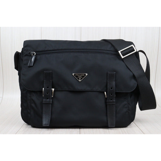 Rank A|Prada Nylon ShoulderBag Black|V24030139