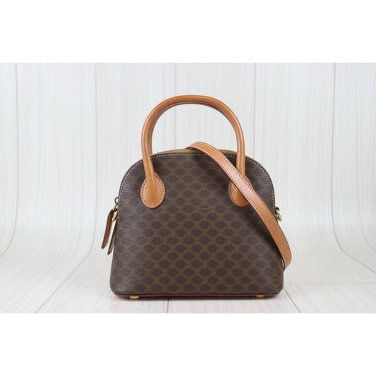 Very Good ( Rank A)| CELINE Macadam Bowling Bag Handbag With Shoulder Strap |24090515