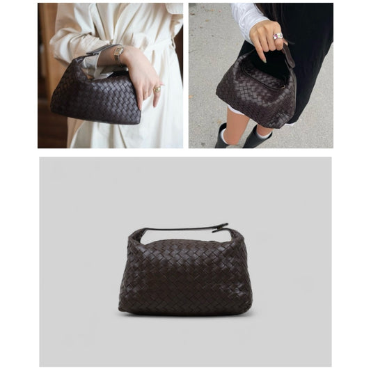 Very Good ( Rank A)| Bottega Veneta Lamb Skin Braid HandBag Brown|25052909