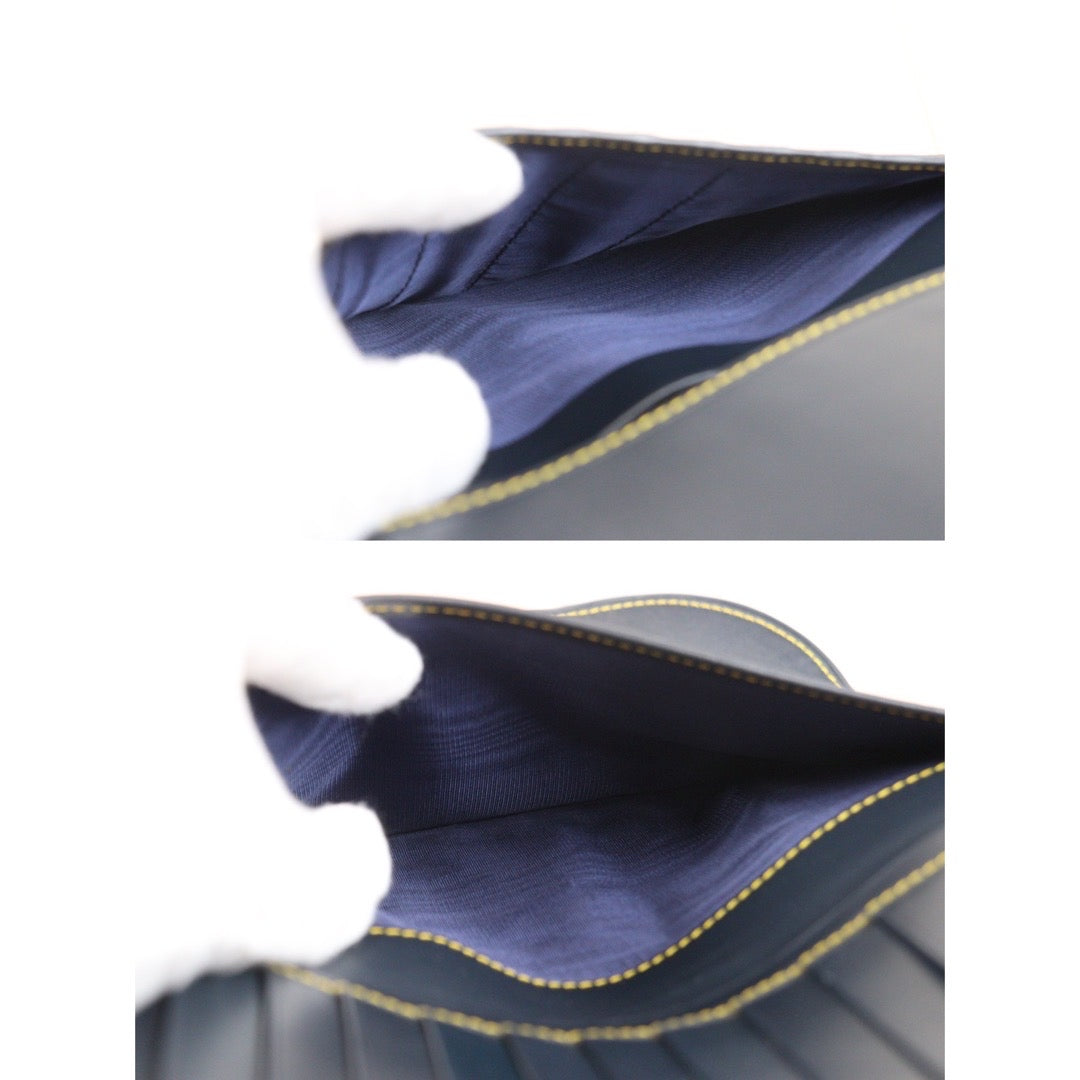 Rank A | Dior Trotter Saddle Tri-fold Long Wallet Jacquard Leather Navy|23080913