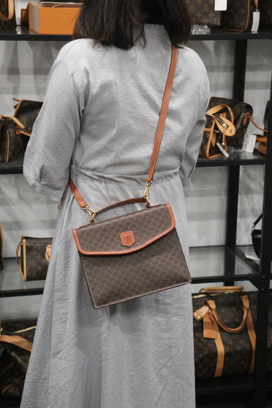 Rank AB | CELINE Vintage Macadam Shoulder Bag |V23092820