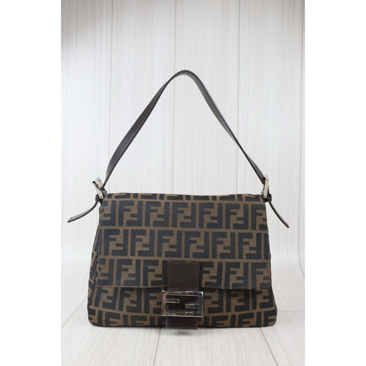 Rank AB| FENDI Zucca Mamma Baguette Shoulder Bag |24082217