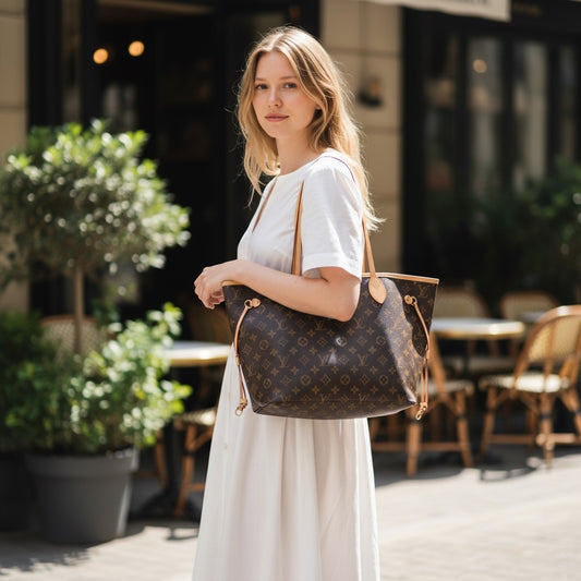 Include Entrupy Certificate of Authenticity|Very Good ( Rank A)| Louis Vuitton Monogram Neverful MM ShoulderBag With Pouch IC Chips Model|S26030808