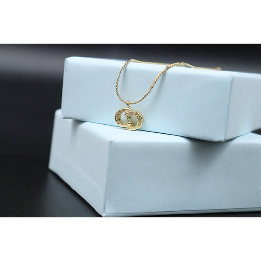 Very Good ( Rank A) | Dior CD Rhinestone Necklace |25061919