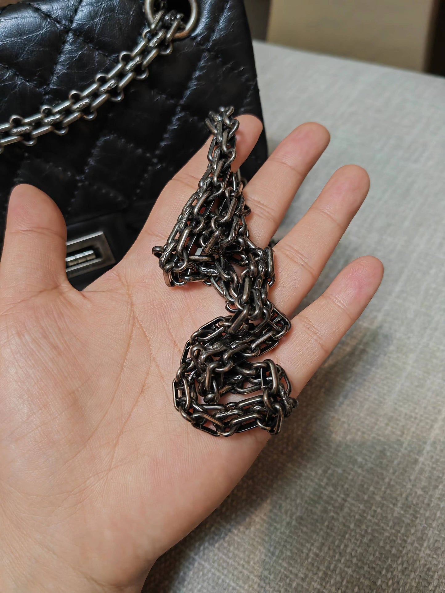 Excellent(Rank SA)| CHANEL Mini 2.55 Badge Matelasse Black Chain Shoulder Bag |7118-1