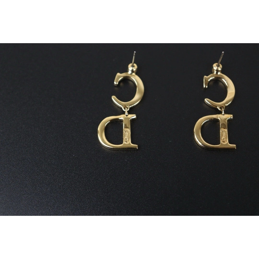 Very Good ( Rank A)| Dior CD Earring Gold Plated|24101001