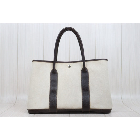 Good ( Rank AB)| HERMES Garden Party PM Handbag □J Stamp Made In 2006 Year|25111406