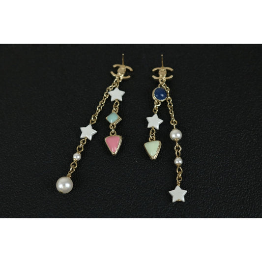 Very Good ( Rank A)| CHANEL Coco Mark Colored Pearls Earrings |F25021109
