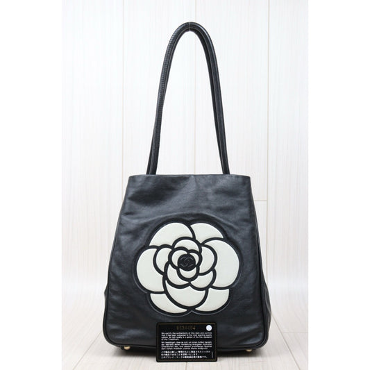 Good ( Rank AB) | CHANEL Camellia Lamb Skin ToteBag PM Made In 2003~2004 Year |25011602