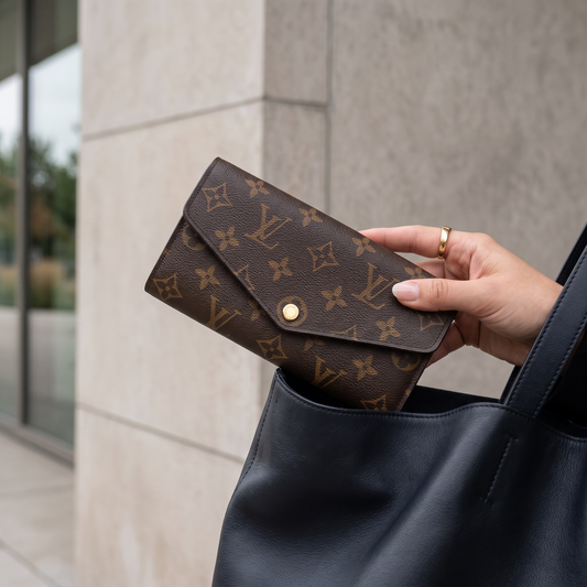 Include Entrupy Certificate of Authenticity|Good ( Rank AB)| Louis Vuitton Monogram Emilie Long Wallet IC Chips Model|26100104