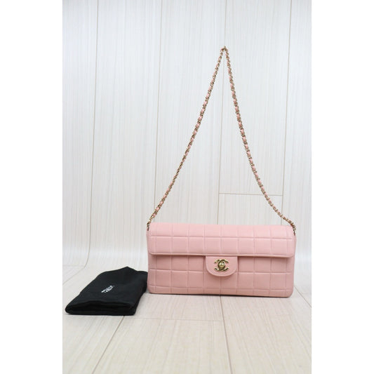 Very Good ( Rank A) | CHANEL Lambskin Shoulder Bag Pink Made In 2003~2004Year|25060308